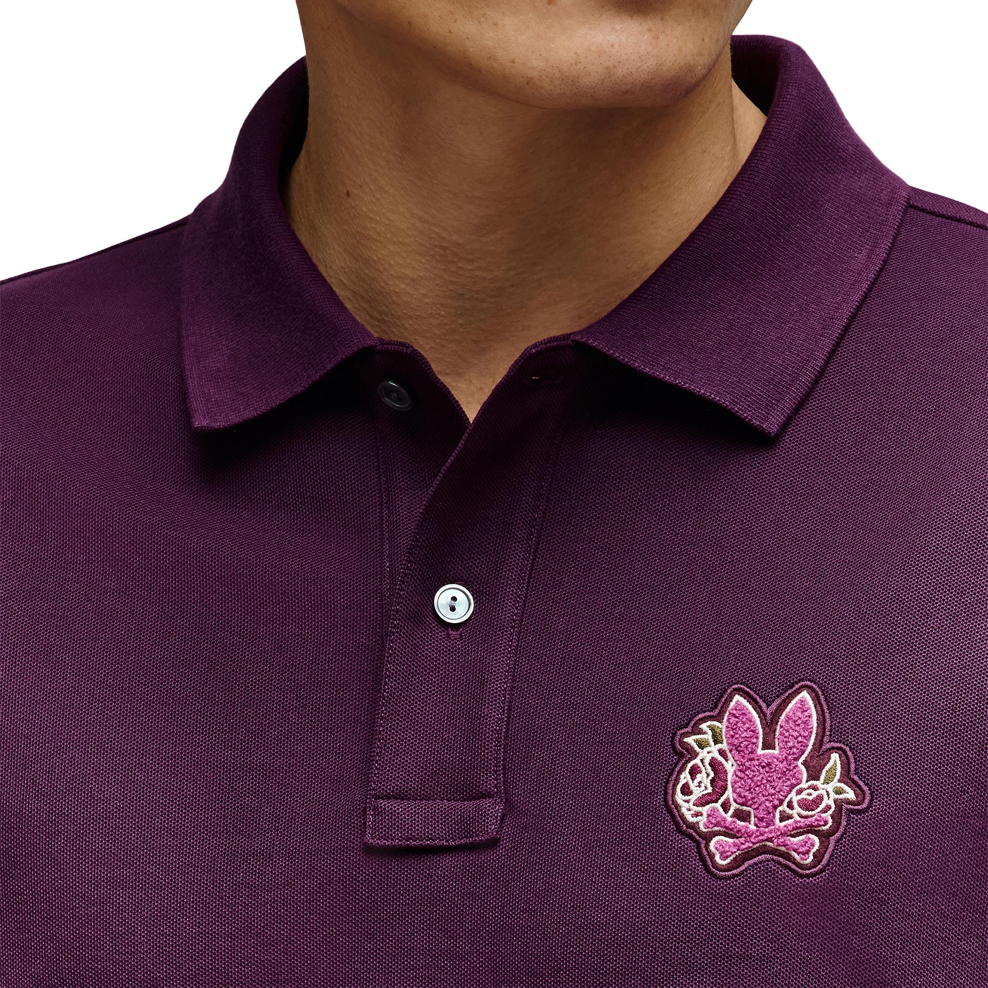 Psycho Bunny Auguste Pique Mens Polo Shirt Potent Purple